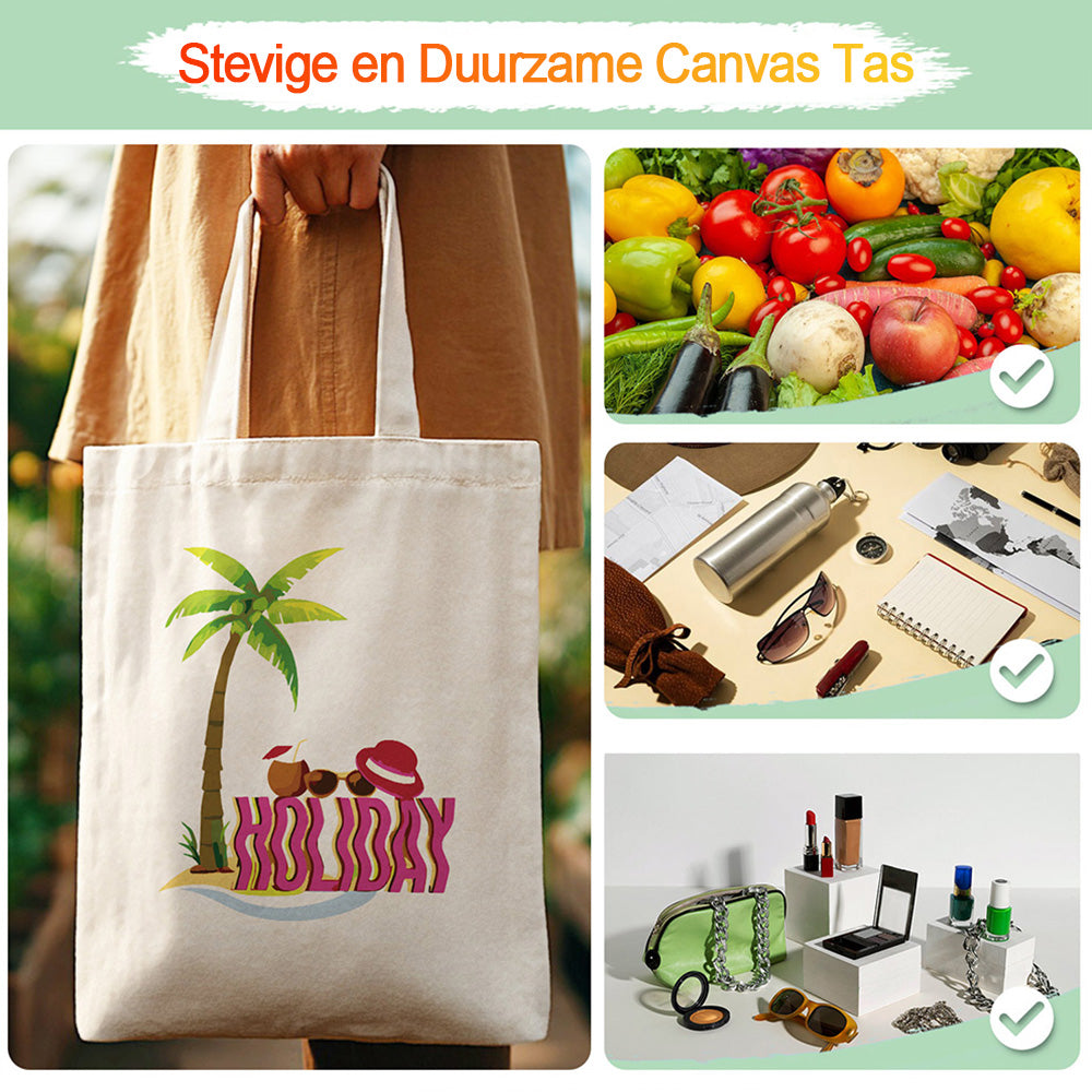 Vakantie Canvas Tote Bag Schilderen op Nummers