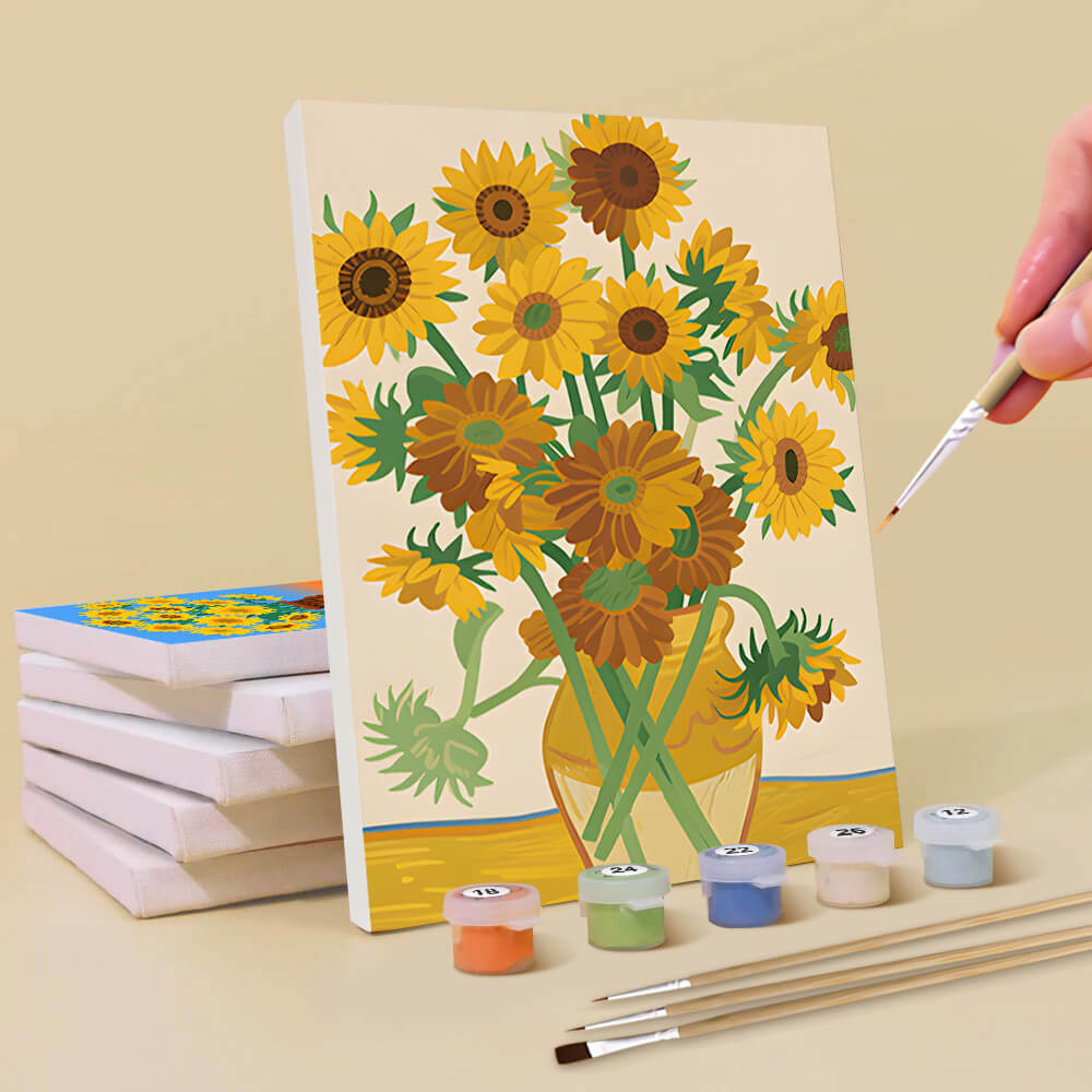 Van Gogh’s Meesterwerken 6 Stuks Mini Schilderen op Nummers
