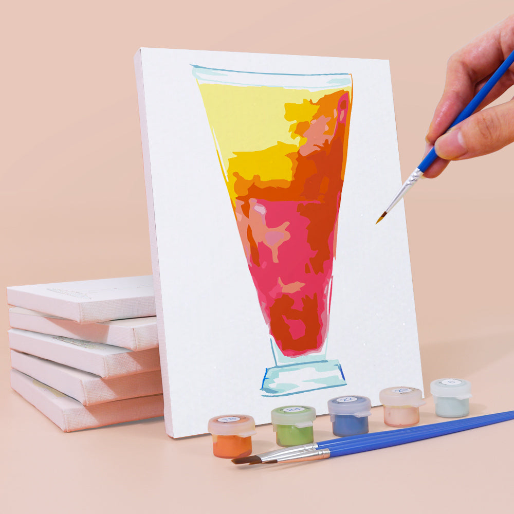 Verfrissende Cocktail 6 Stuks Mini Schilderen op Nummers