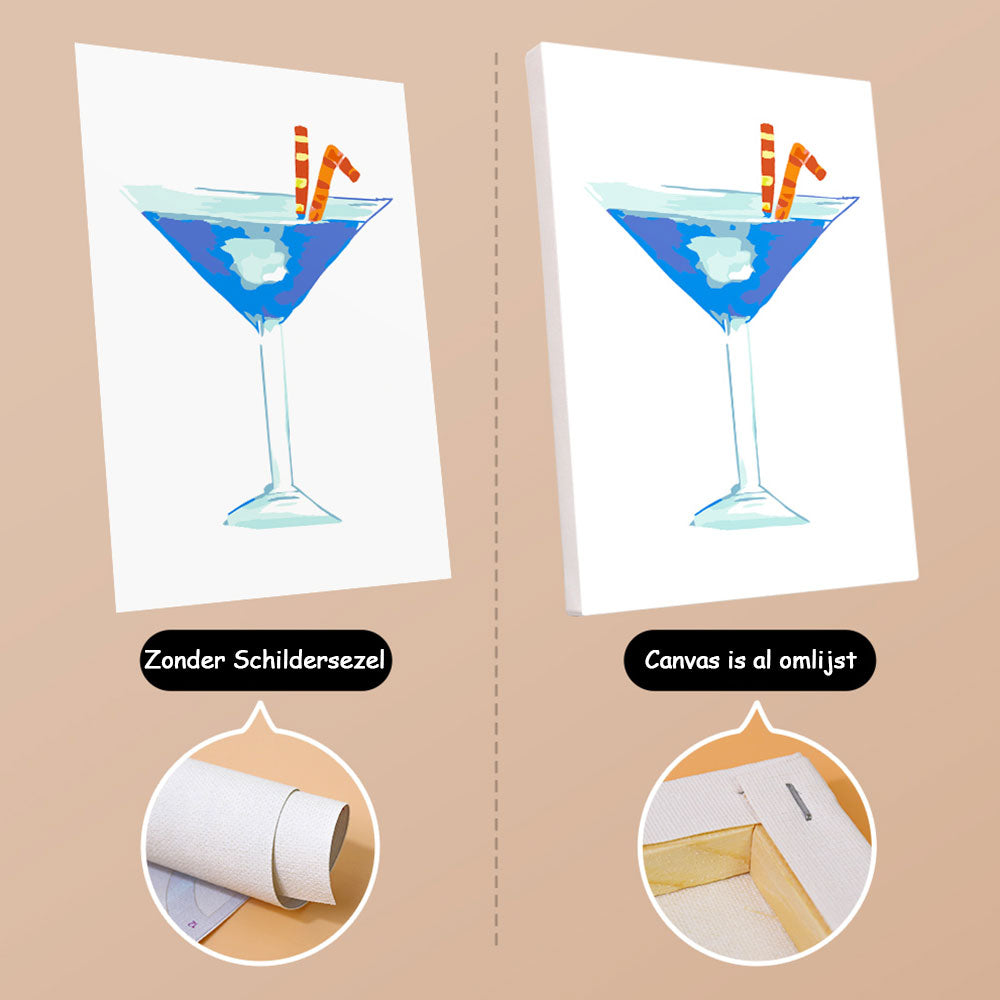 Verfrissende Cocktail 6 Stuks Mini Schilderen op Nummers