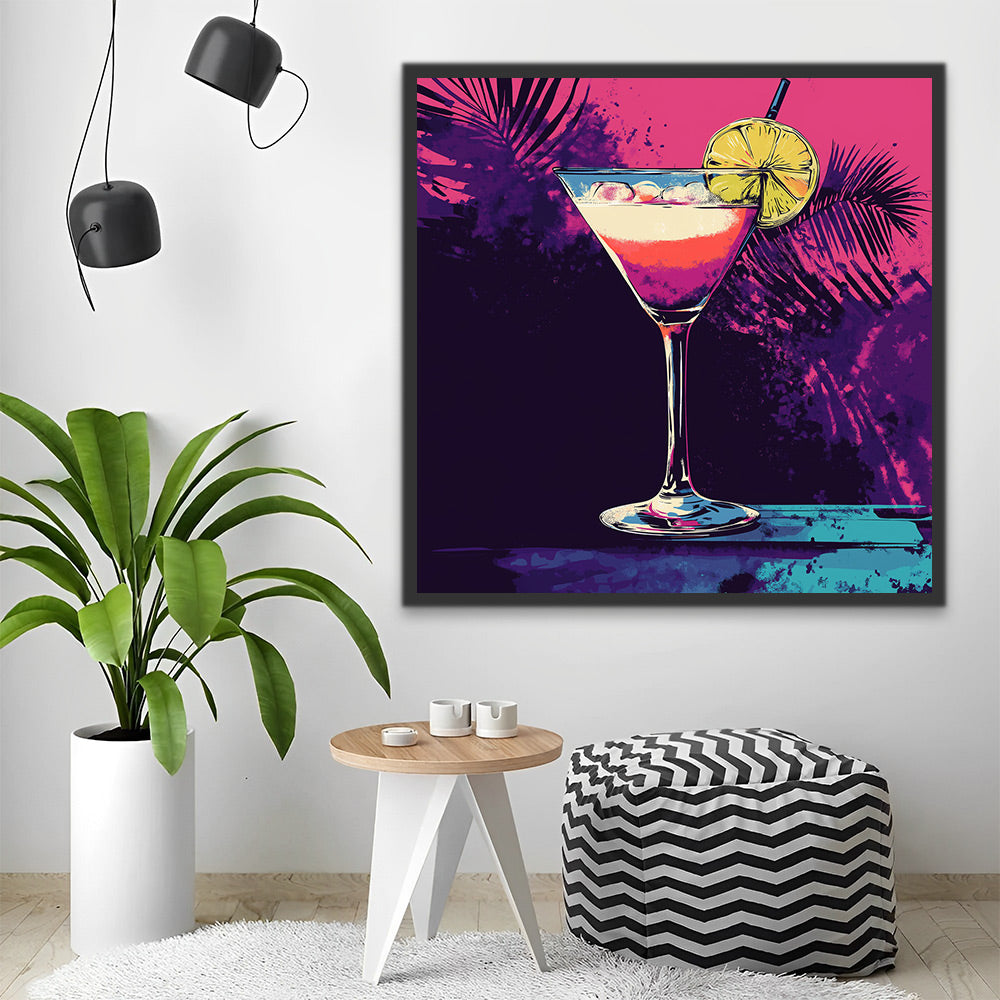 Verfrissende Cocktail met Citroenschijf Schilderen op Nummers