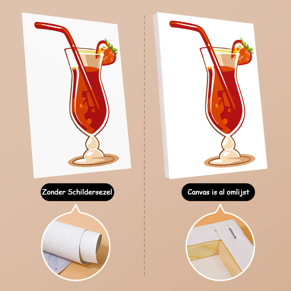 Verfrissende Fruitcocktail 6 Stuks Mini Schilderen op Nummers