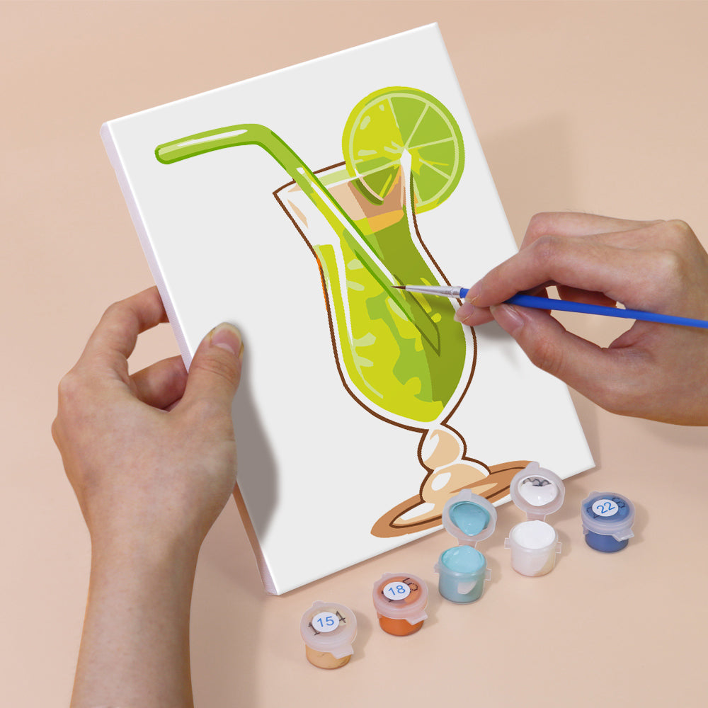 Verfrissende Fruitcocktail 6 Stuks Mini Schilderen op Nummers