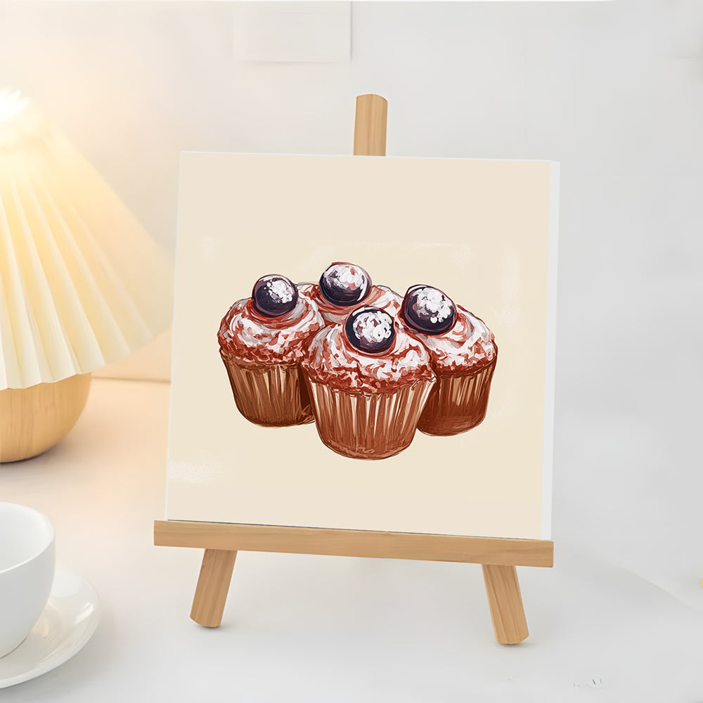 Verleidelijke Chocolade Muffintaart Mini Schilderen op Nummers