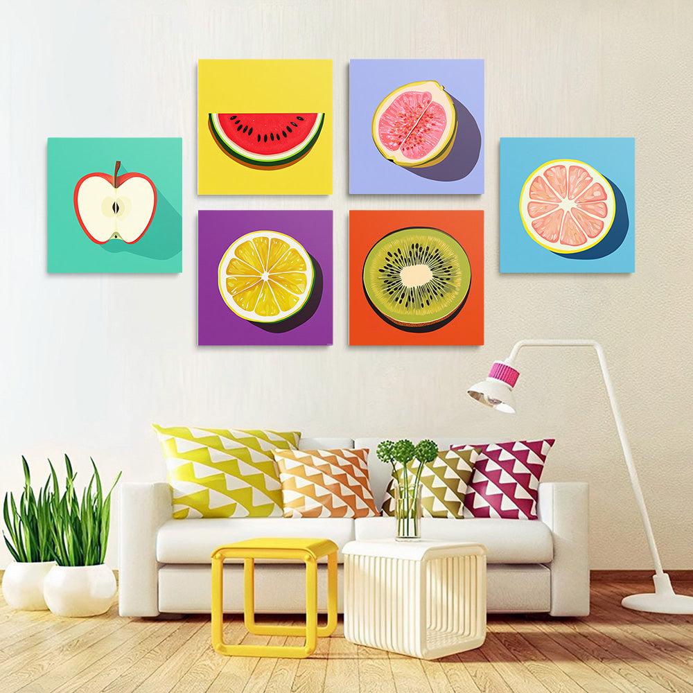 Vers Fruit 6 Stuks Mini Schilderen op Nummers