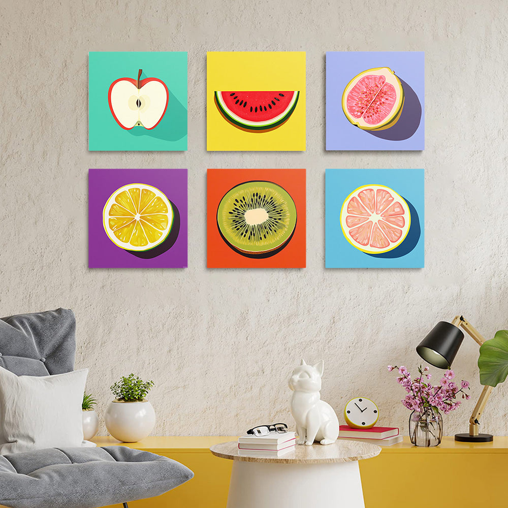Vers Fruit 6 Stuks Mini Schilderen op Nummers