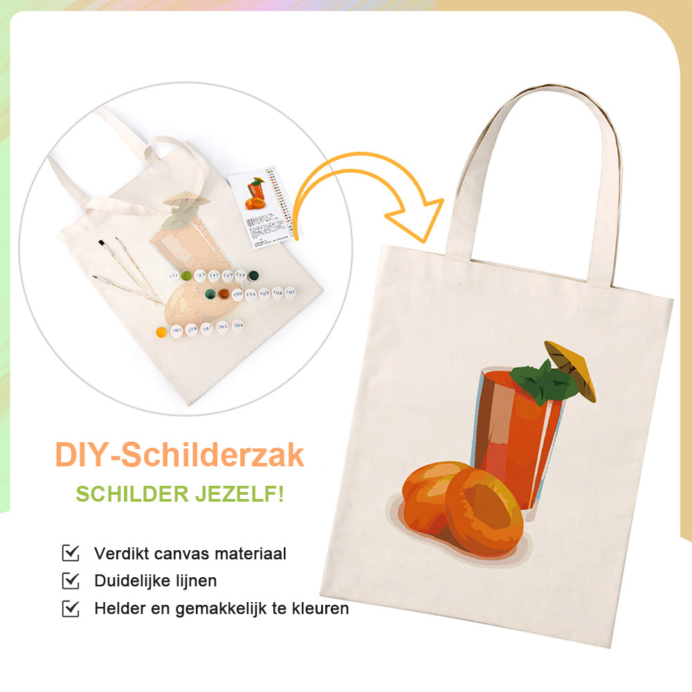 Vers Fruitsap Canvas Tote Bag Schilderen op Nummers