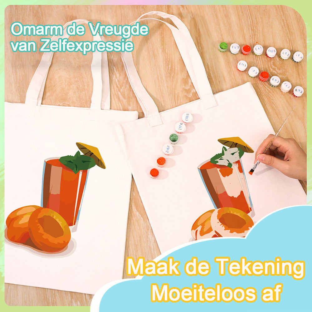 Vers Fruitsap Canvas Tote Bag Schilderen op Nummers