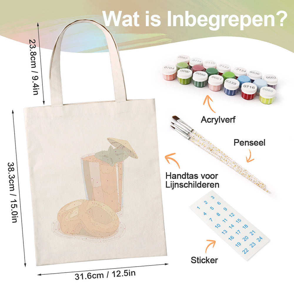 Vers Fruitsap Canvas Tote Bag Schilderen op Nummers