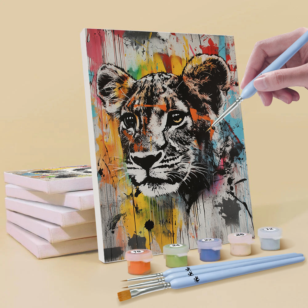 Verschillende Graffiti Dieren 6 Stuks Mini Schilderen op Nummers