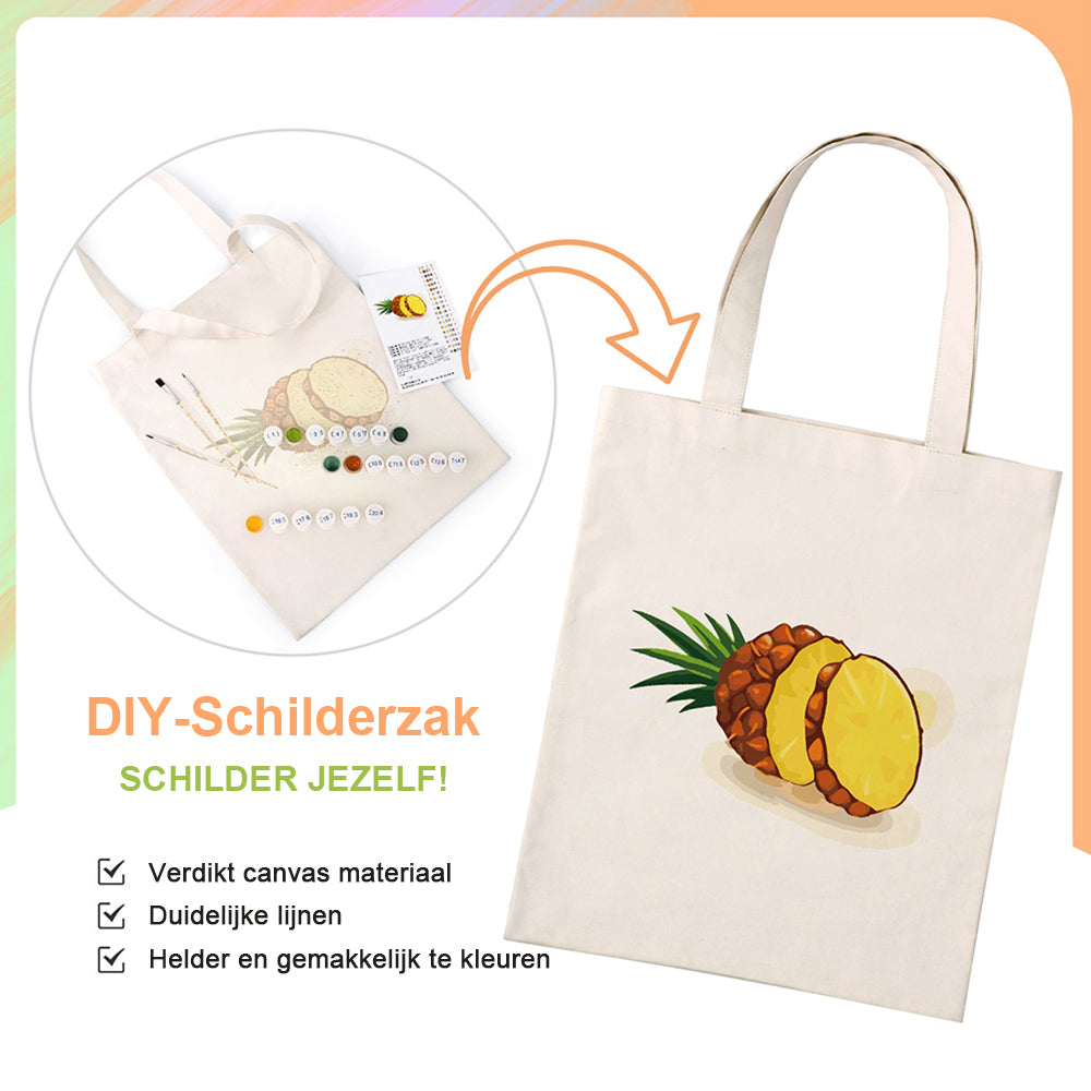 Verse Ananas Canvas Tote Bag Schilderen op Nummers