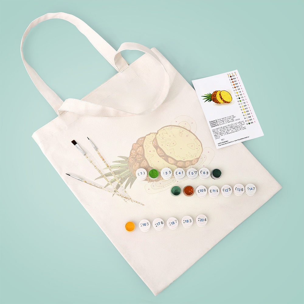 Verse Ananas Canvas Tote Bag Schilderen op Nummers