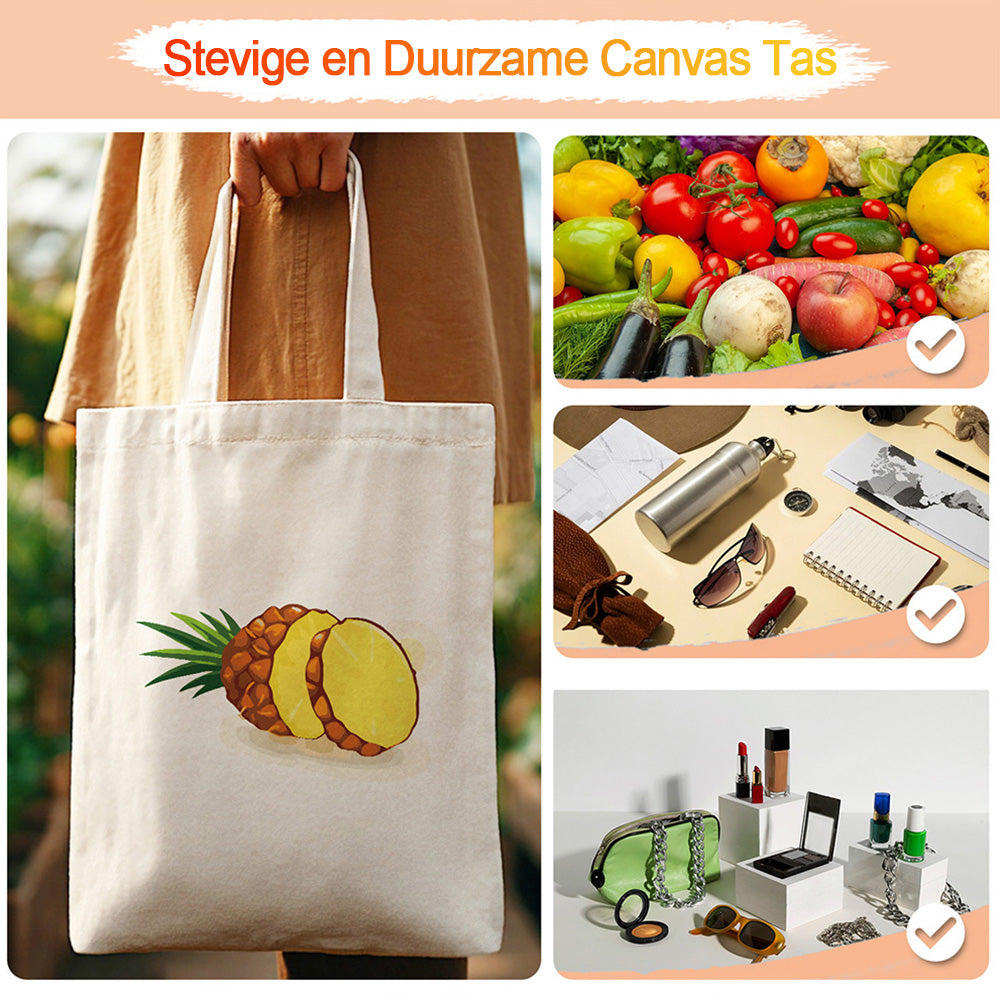 Verse Ananas Canvas Tote Bag Schilderen op Nummers