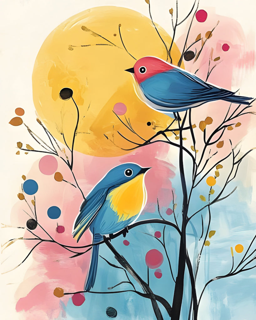 Vogels in Boom Schilderen op Nummers
