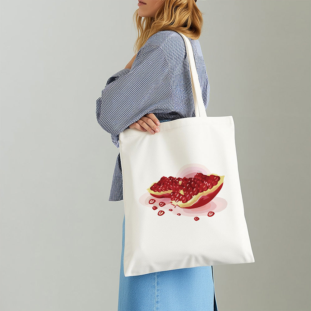 Volle Rode Granaatappelpitten Canvas Tote Bag Schilderen op Nummers