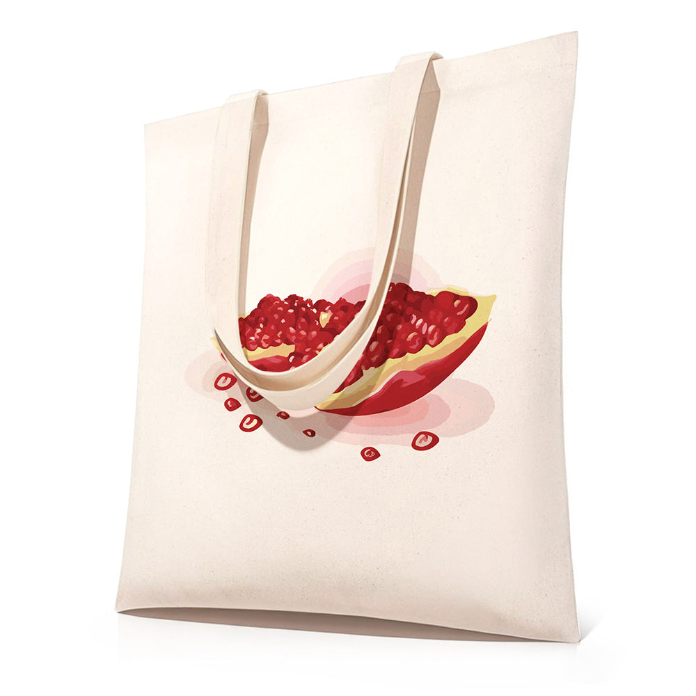 Volle Rode Granaatappelpitten Canvas Tote Bag Schilderen op Nummers