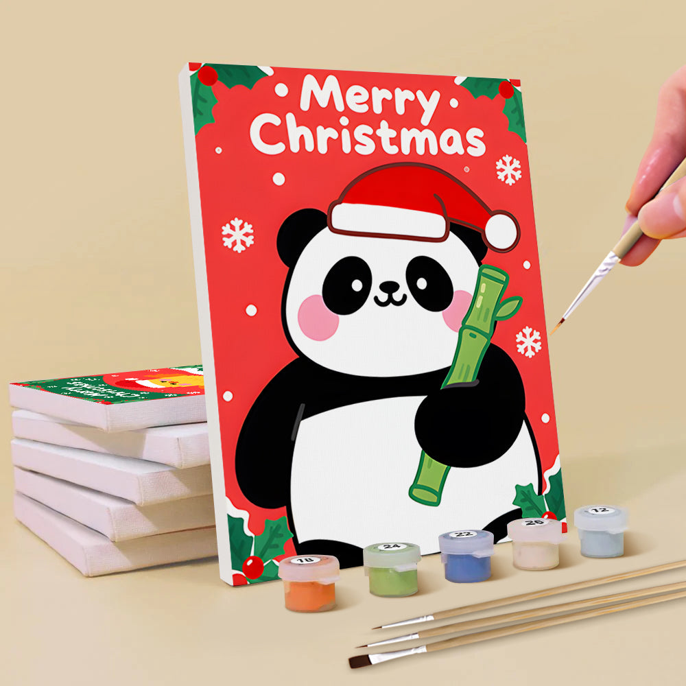 Vrolijk Kerstfeest voor Cartoon Dieren 6 Stuks Mini Schilderen op Nummers