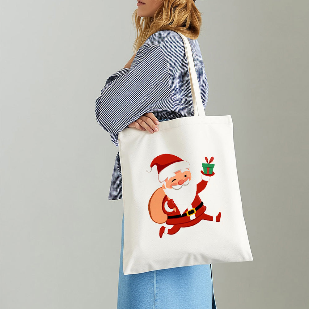 Vrolijke Kerstman Canvas Tote Bag Schilderen op Nummers