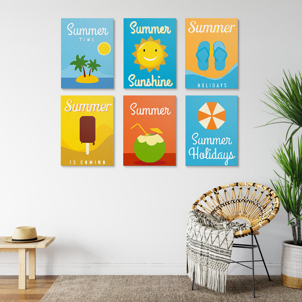 Vrolijke Zomertijd 6 Stuks Mini Schilderen op Nummers