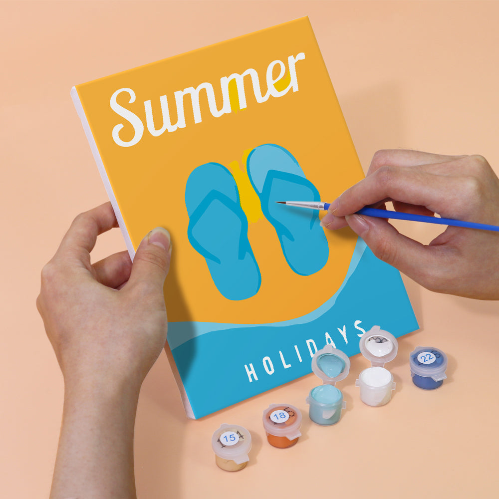 Vrolijke Zomertijd 6 Stuks Mini Schilderen op Nummers