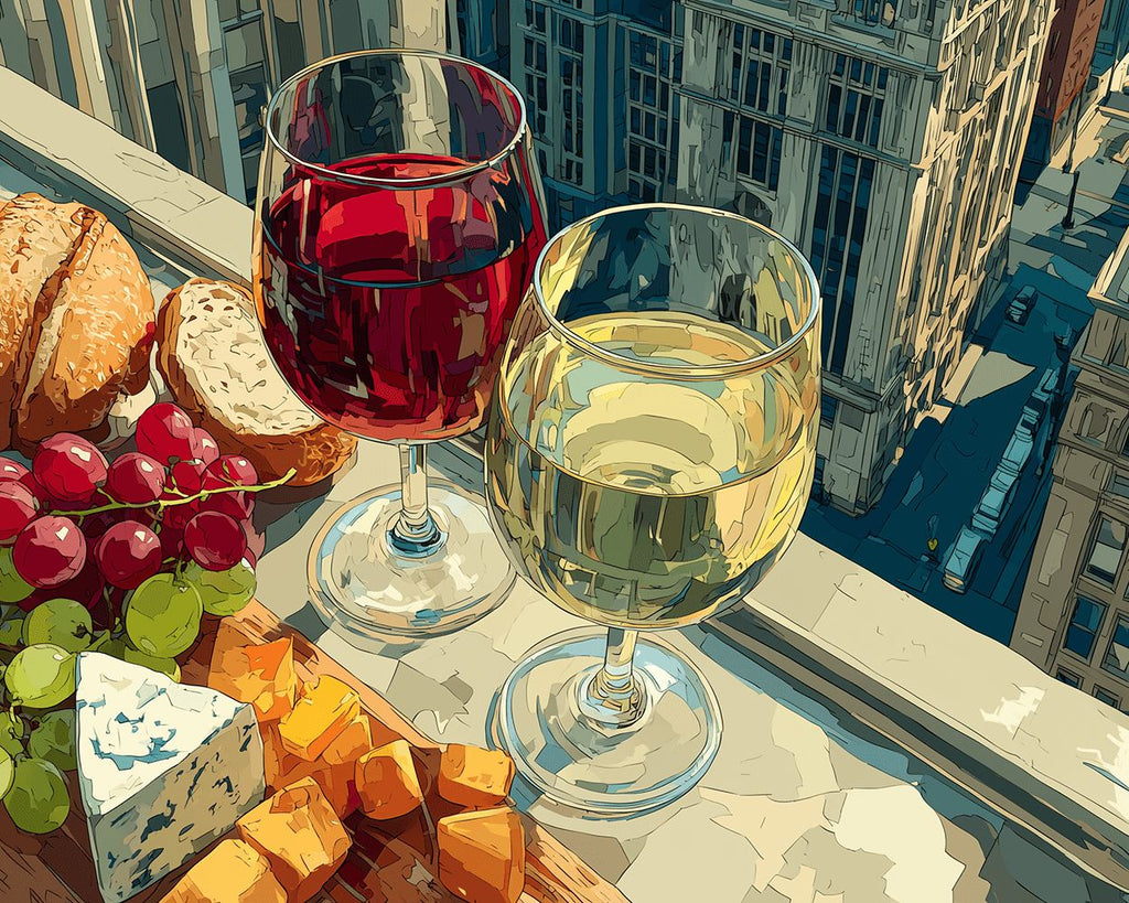 Wijn, Champagne en Hapjes Schilderen op Nummers