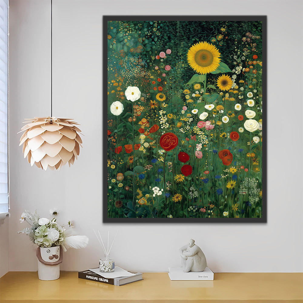 Wilde Klaprozen en Zonnebloemen Schilderen op Nummers
