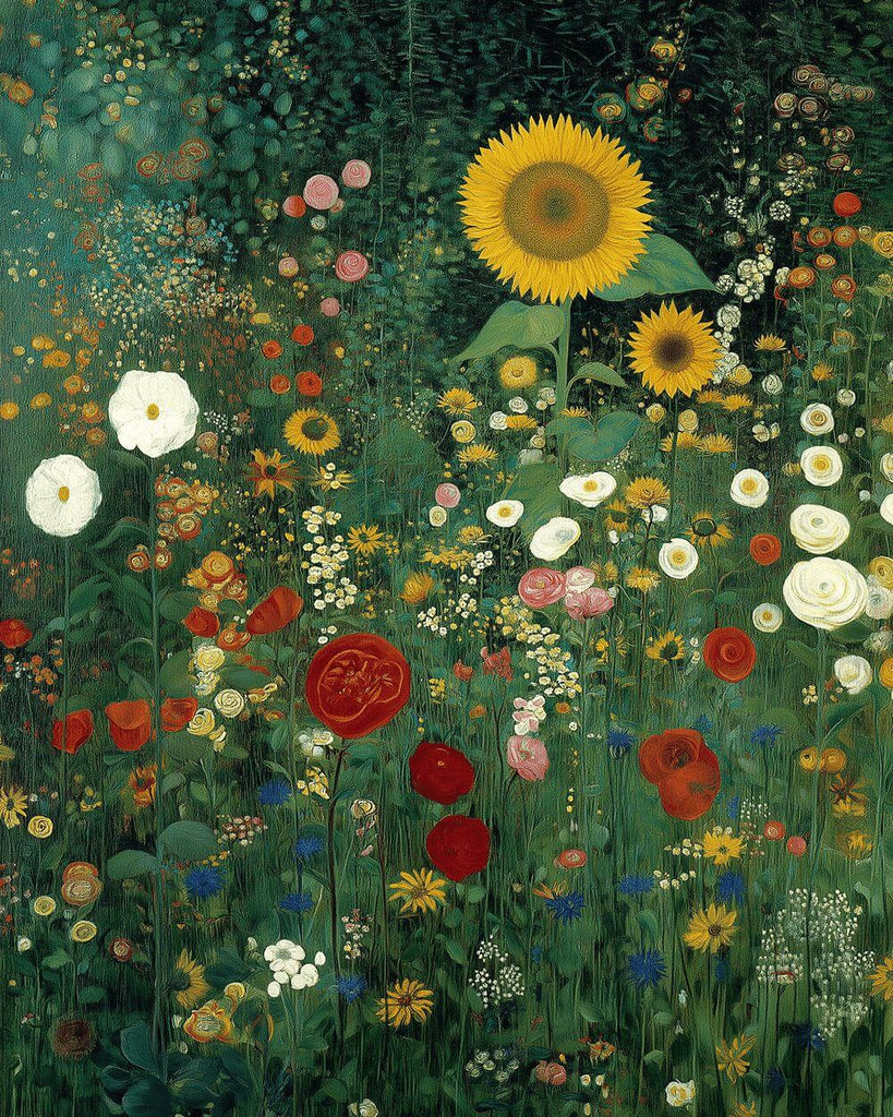 Wilde Klaprozen en Zonnebloemen Schilderen op Nummers