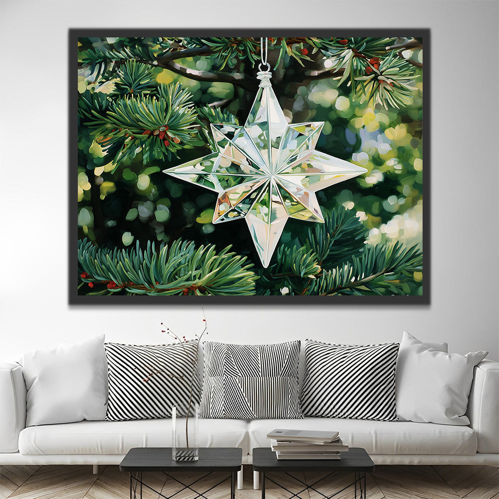 Witte Kristallen Kerst Magische Ster Schilderen op Nummers