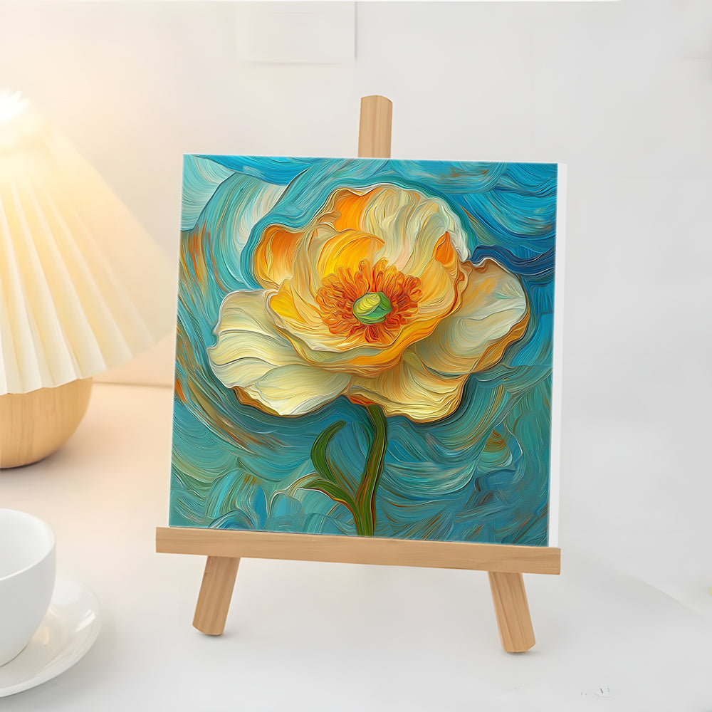 Witte Olieverfschilderij Bloemen Bloem Mini Schilderen op Nummers