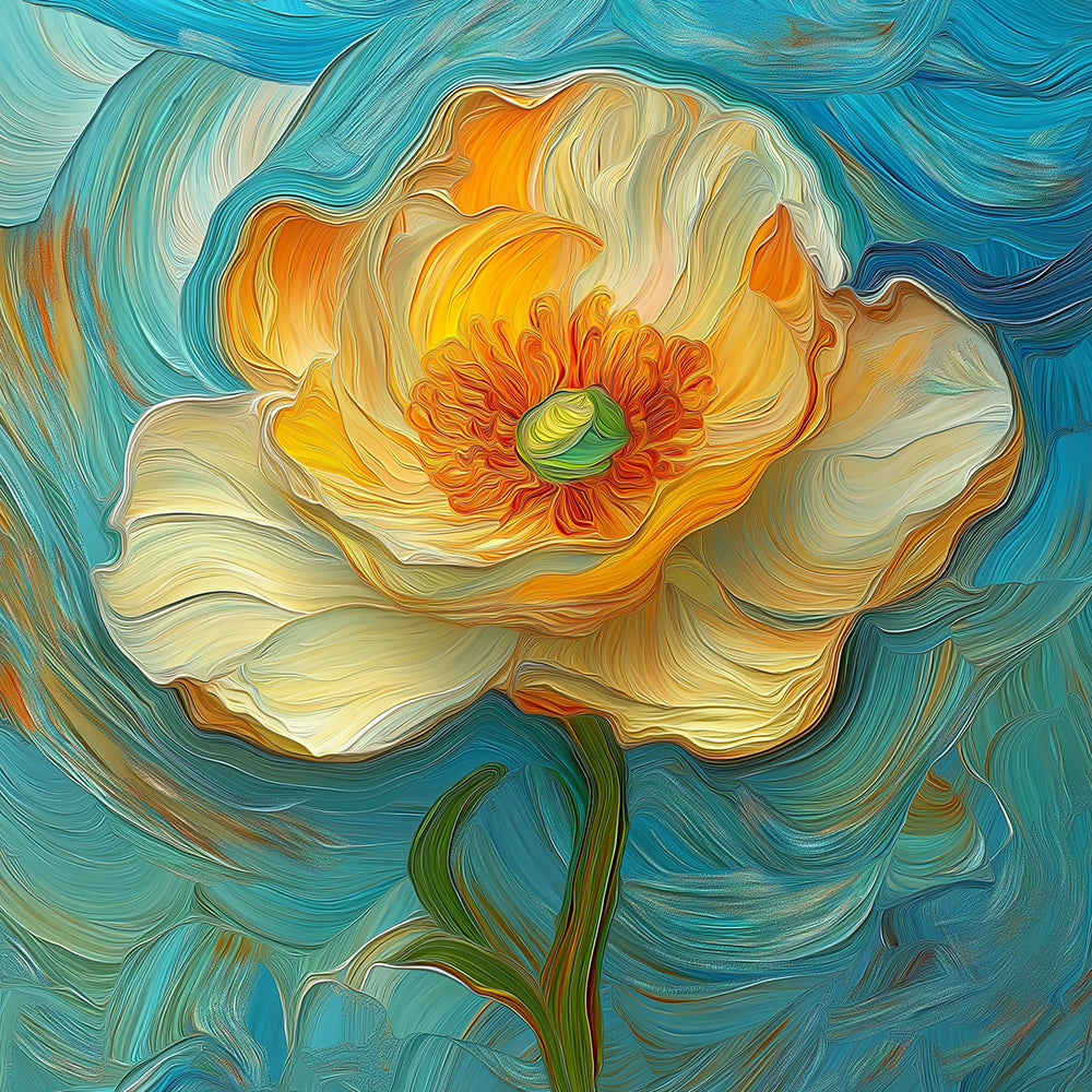 Witte Olieverfschilderij Bloemen Bloem Mini Schilderen op Nummers