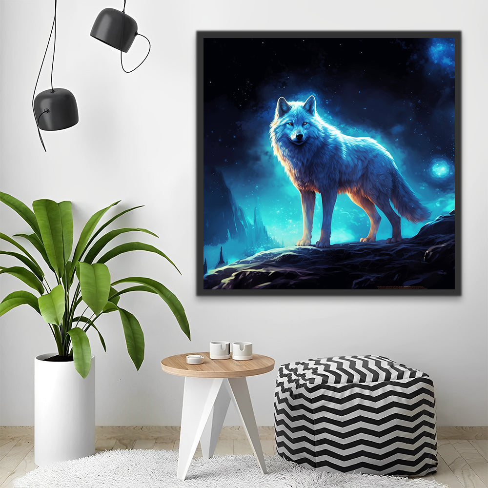 Wolf en Aurora Schilderen op Nummers