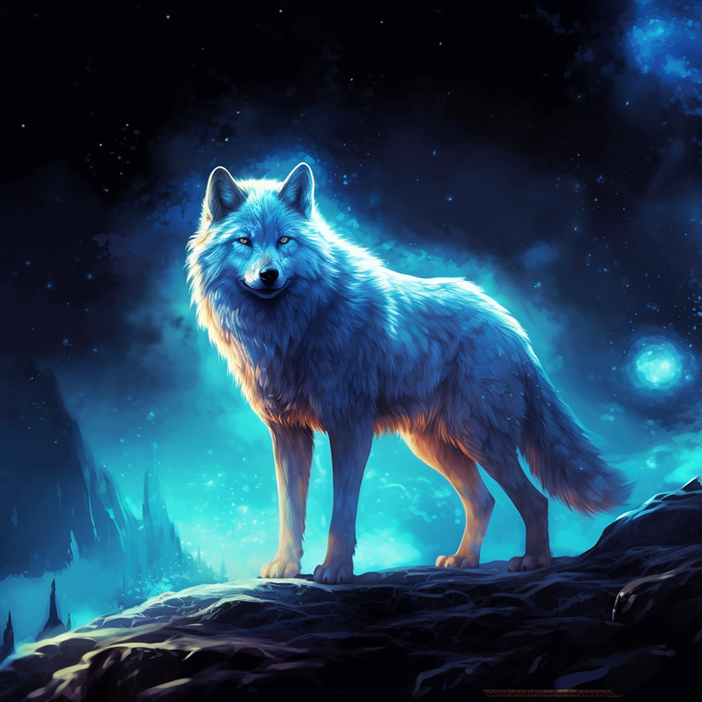 Wolf en Aurora Schilderen op Nummers