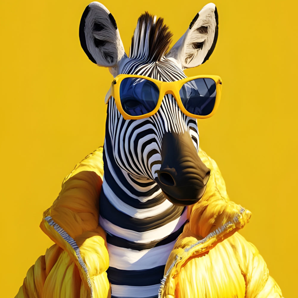 Zebra met Gele Zonnebril Schilderen op Nummers