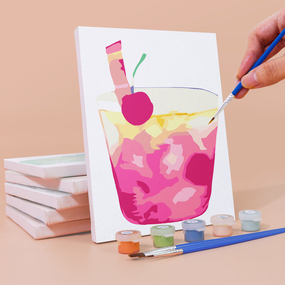Zoete Cocktail 6 Stuks Mini Schilderen op Nummers