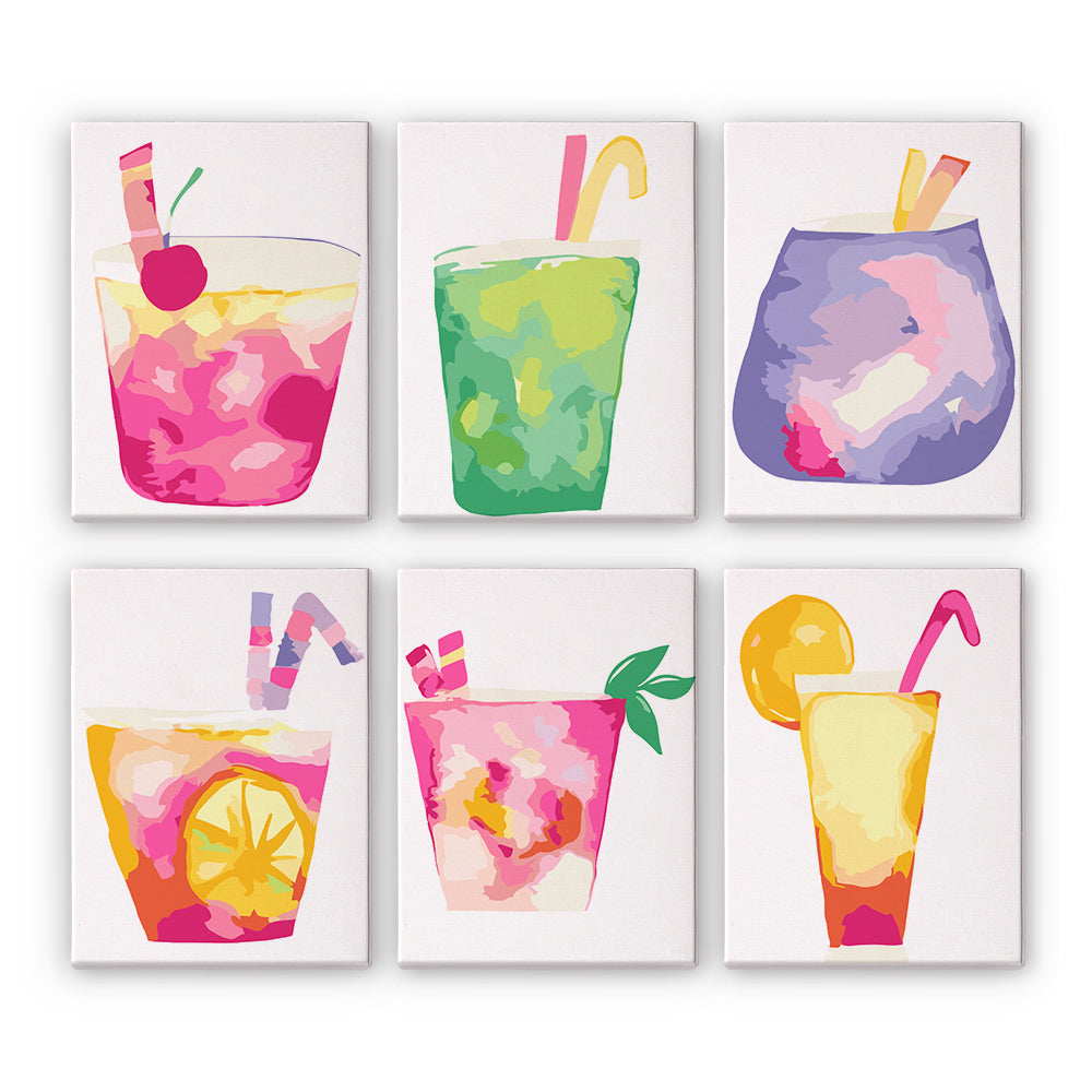 Zoete Cocktail 6 Stuks Mini Schilderen op Nummers