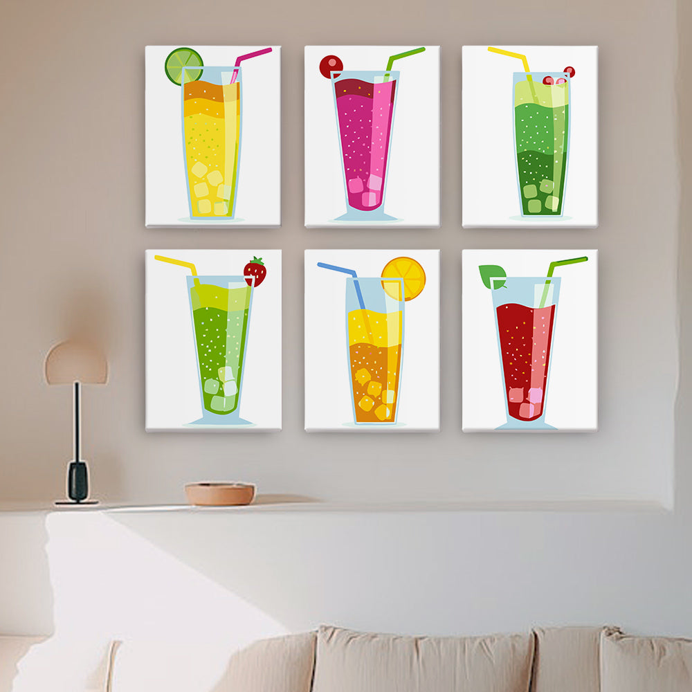 Zomercocktail 6 Stuks Mini Schilderen op Nummers