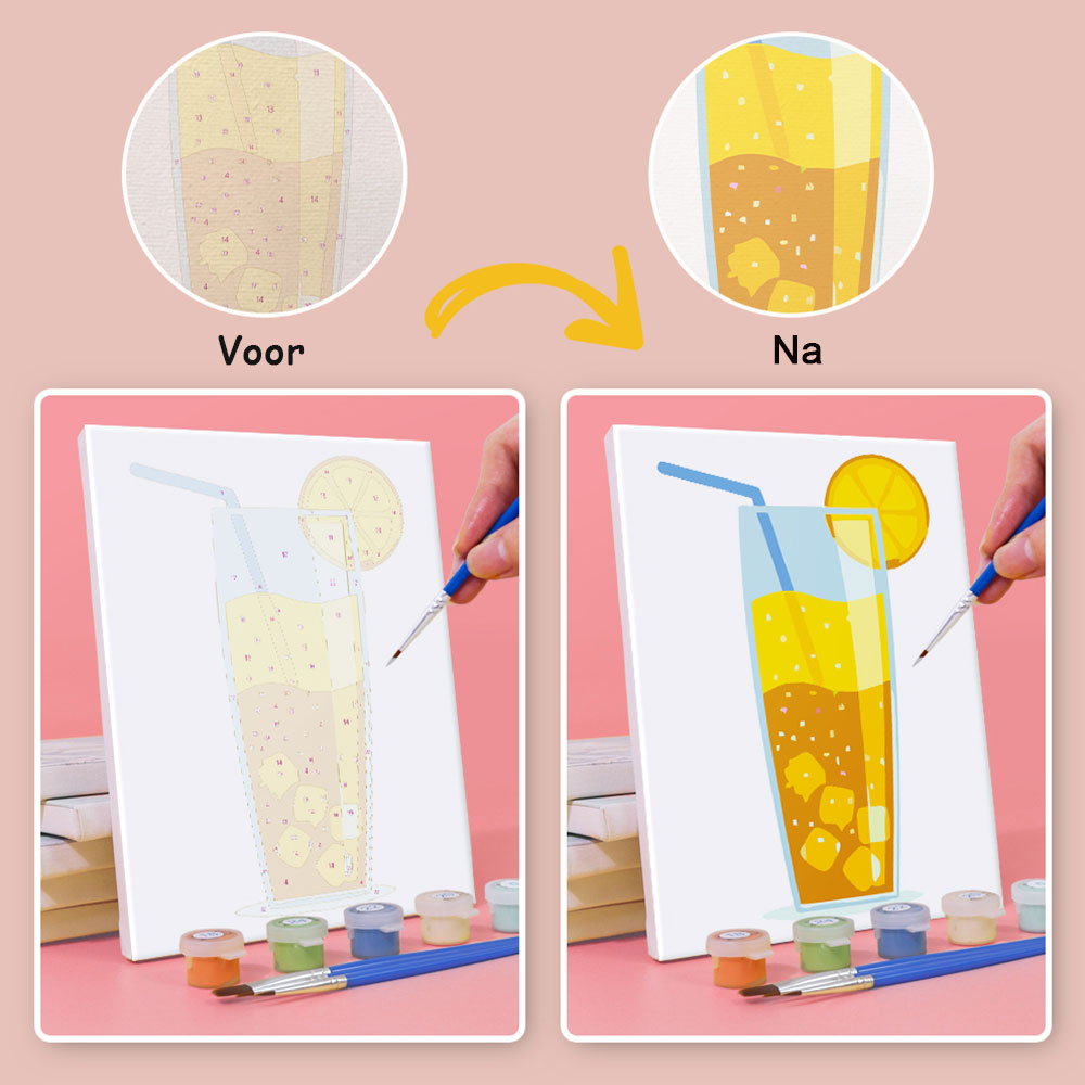 Zomercocktail 6 Stuks Mini Schilderen op Nummers