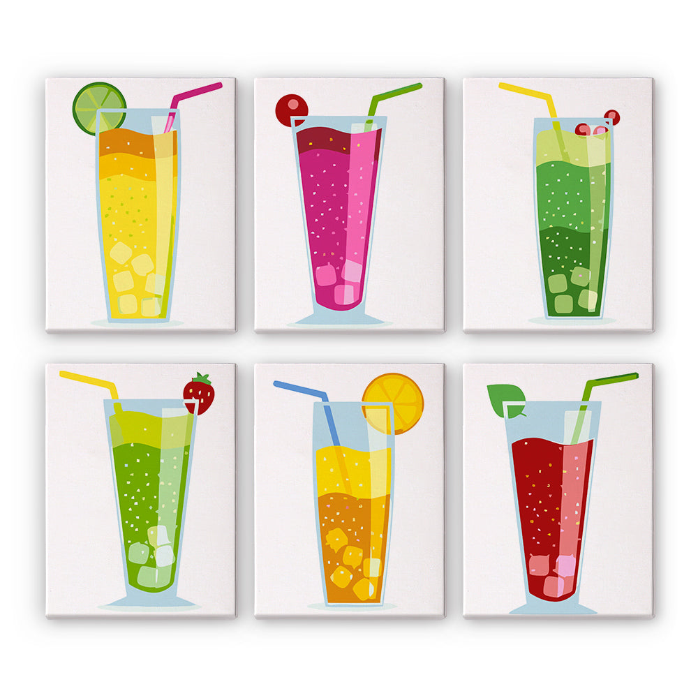 Zomercocktail 6 Stuks Mini Schilderen op Nummers