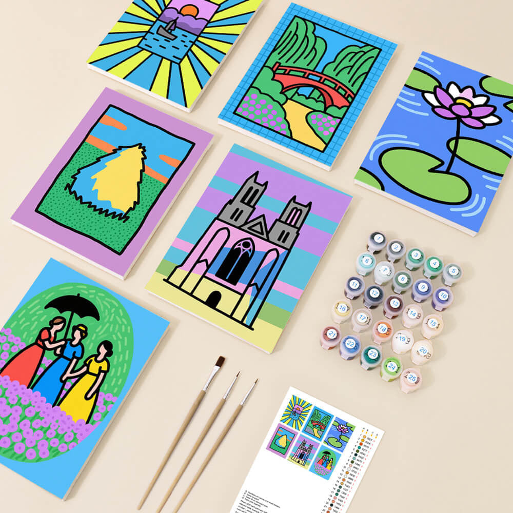Zomerreis 6 Stuks Mini Schilderen op Nummers