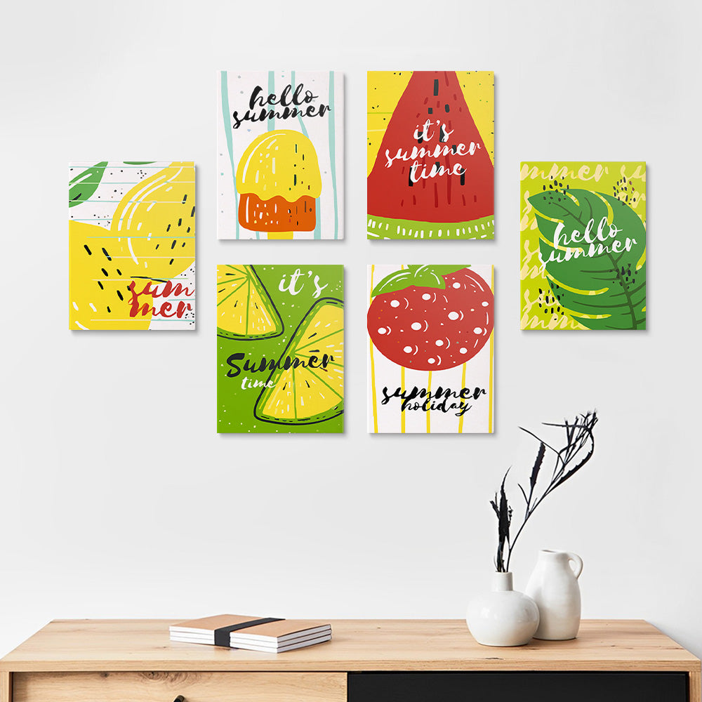 Zomerse Fruitijsjes 6 Stuks Mini Schilderen op Nummers
