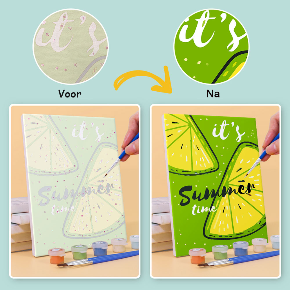 Zomerse Fruitijsjes 6 Stuks Mini Schilderen op Nummers