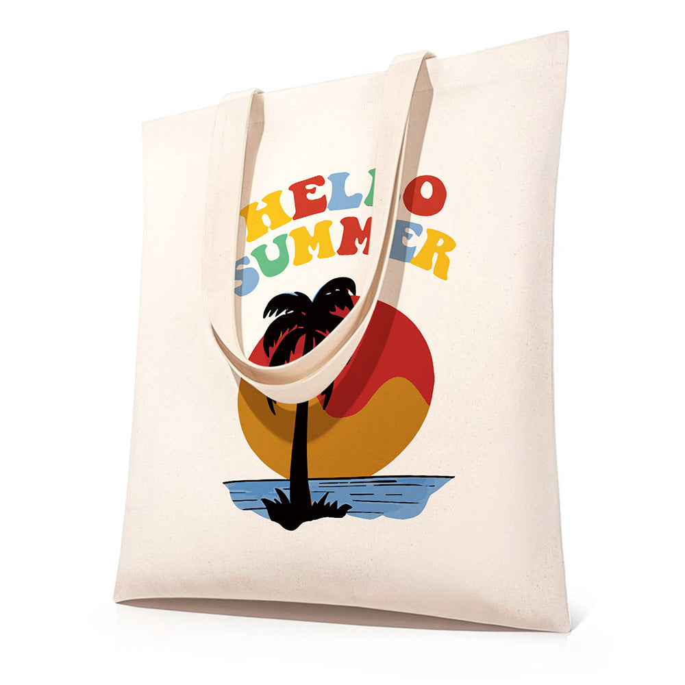 Zomerse Kust Zonsondergang Canvas Tote Bag Schilderen op Nummers