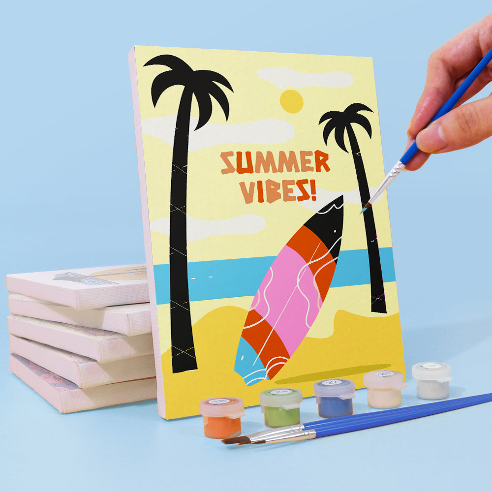Zomertijd! 6 Stuks Mini Schilderen op Nummers