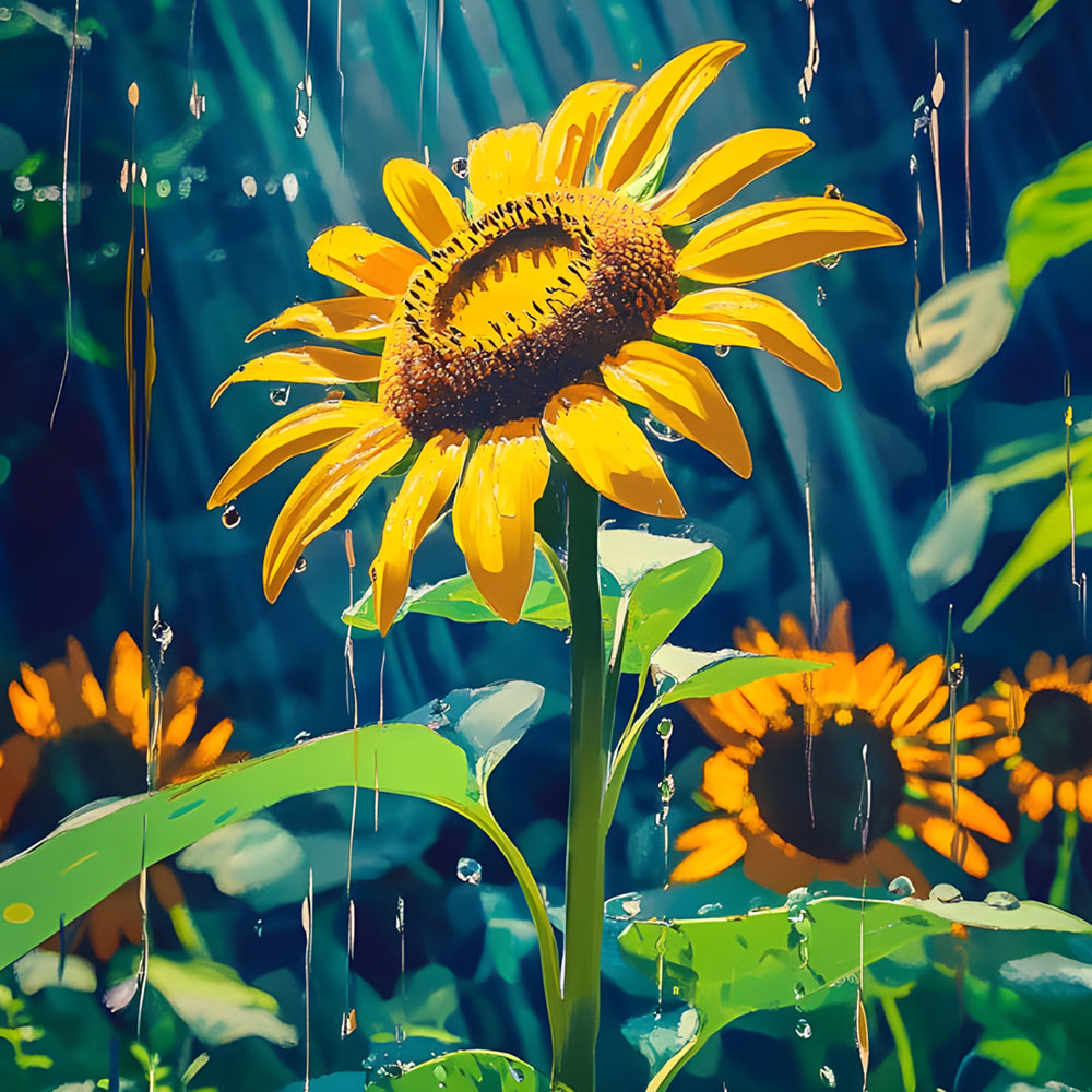 Zonnebloemen in de Vallei Schilderen op Nummers