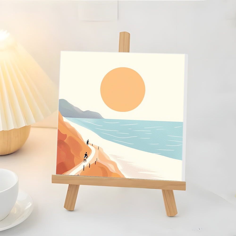 Zonsondergang aan Zee Mini Schilderen op Nummers