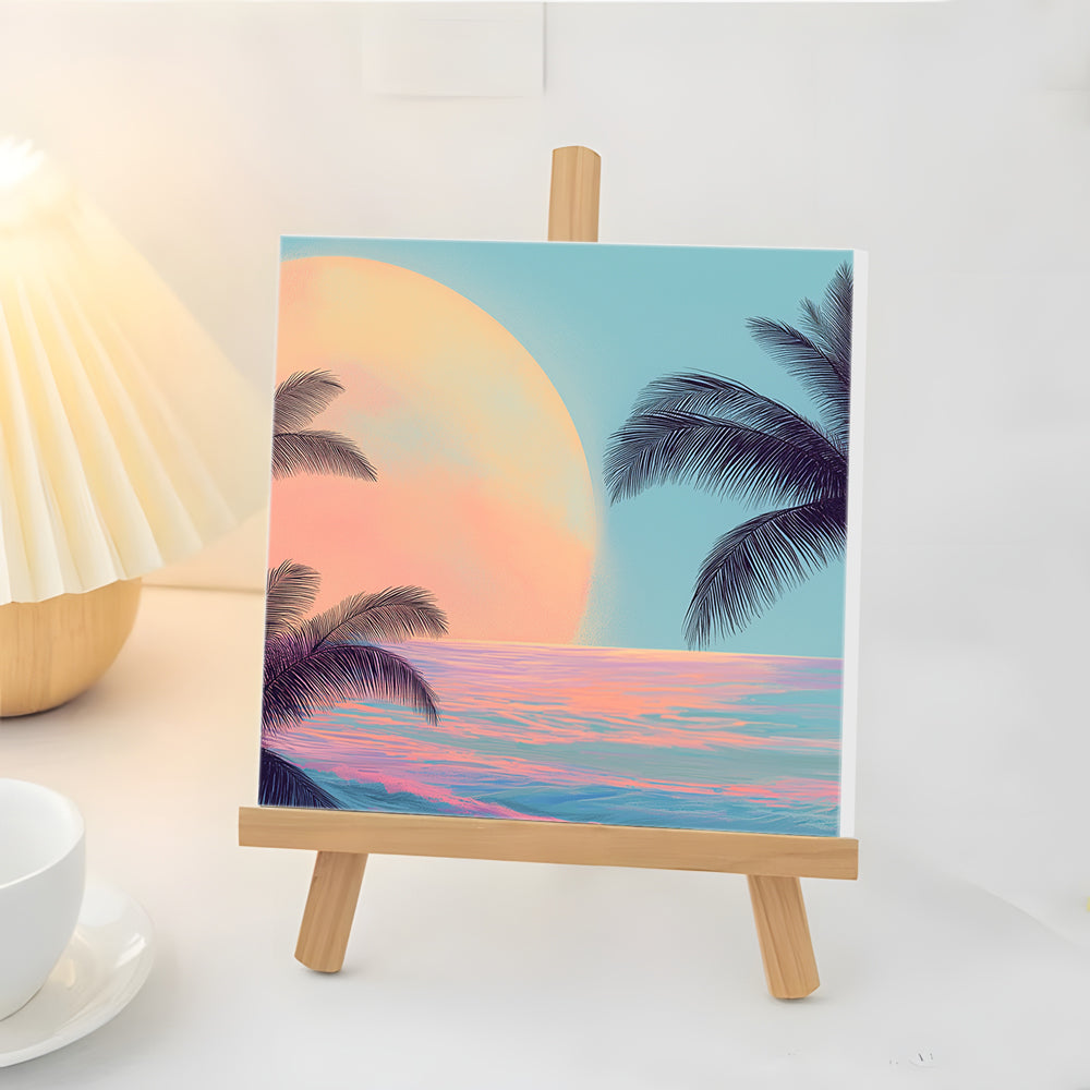 Zonsondergang op het strand Mini Schilderen op Nummers