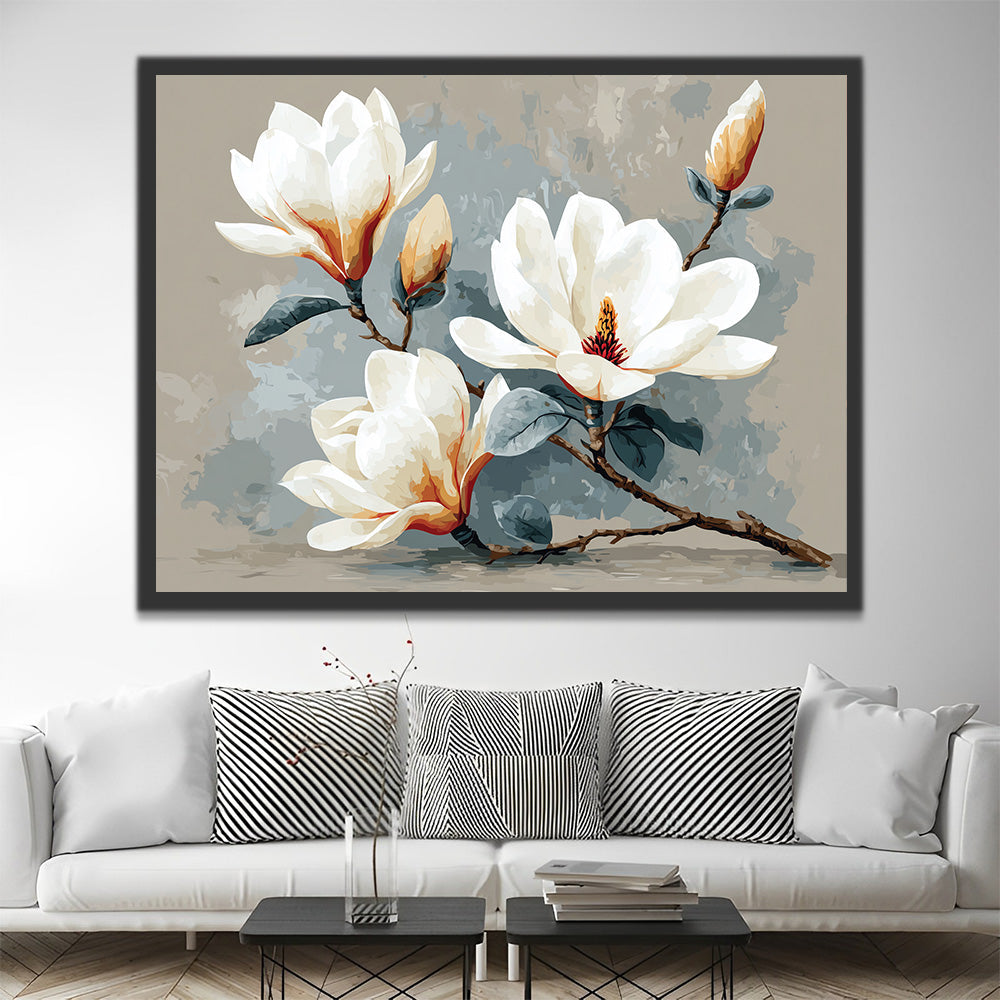 Zuiver Witte magnolia Schilderen op Nummers