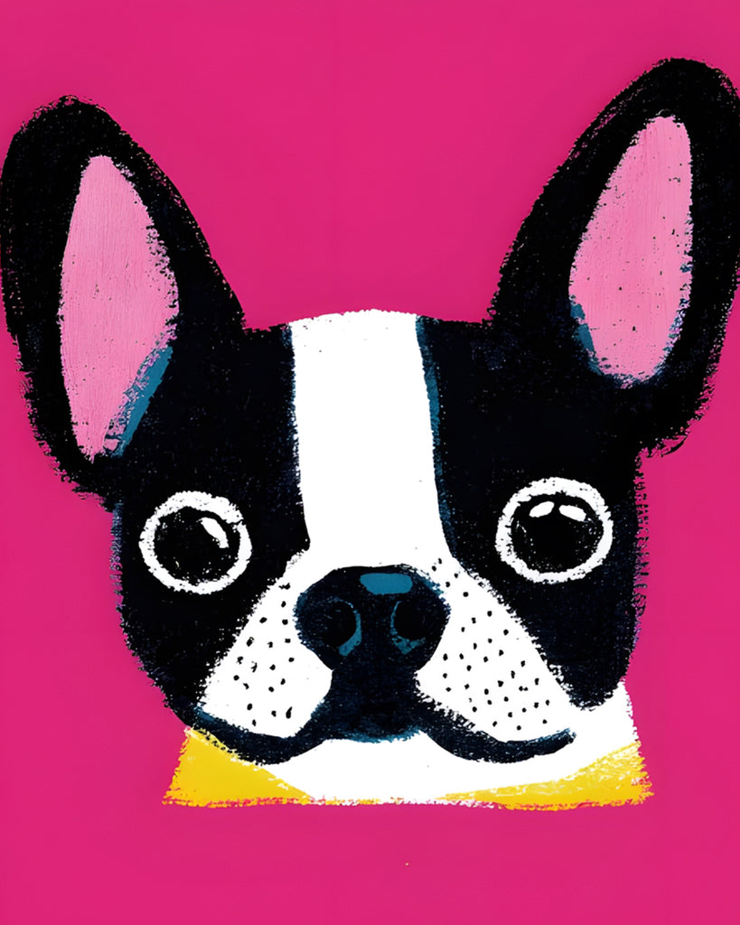 Zwarte Cartoon Bulldog Schilderen op Nummers