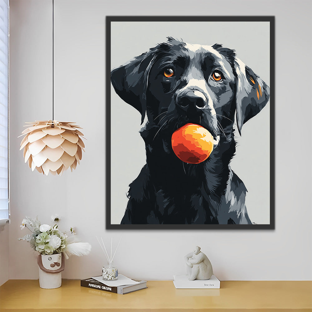 Zwarte Labrador Schilderen op Nummers