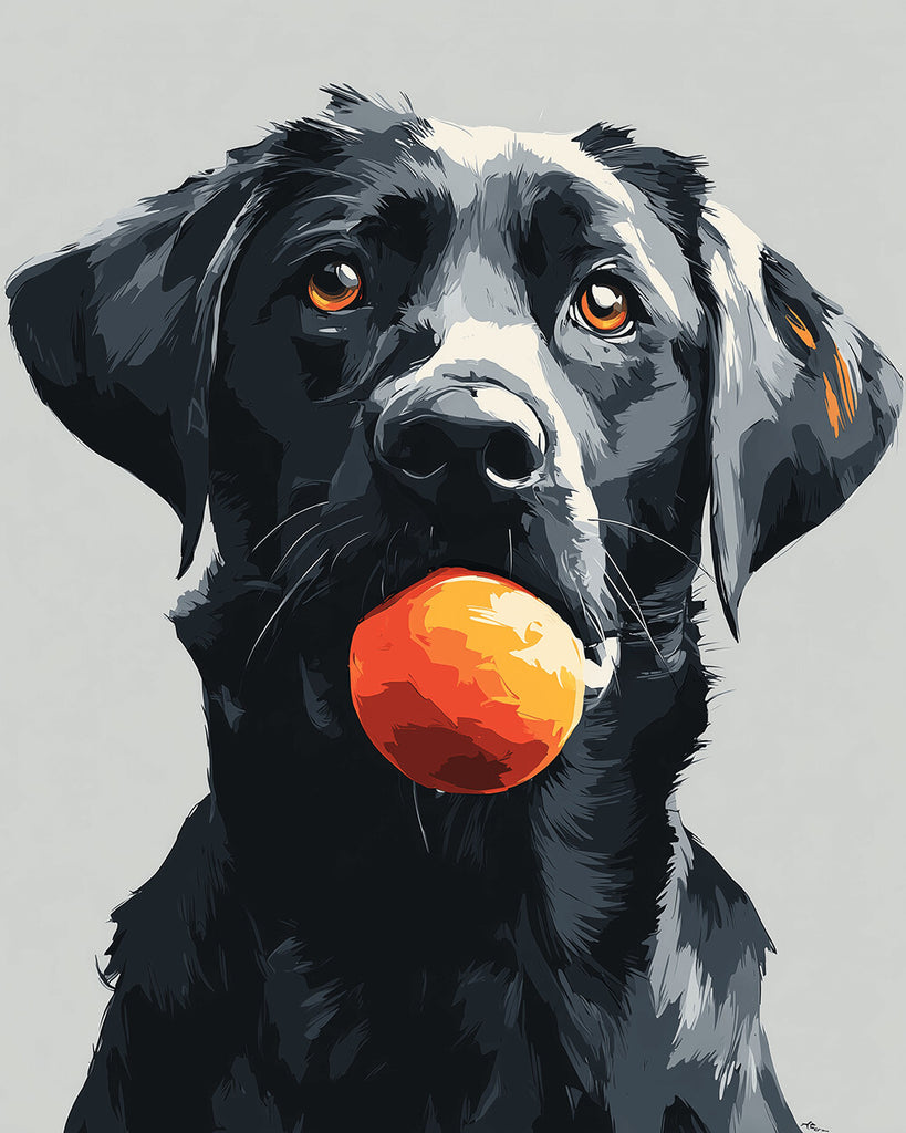 Zwarte Labrador Schilderen op Nummers